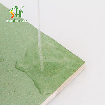 De aangepaste Groene Kleur van de Water Bestand Gipsplaat voor Drywall het Systeem van Verdelingsmuren