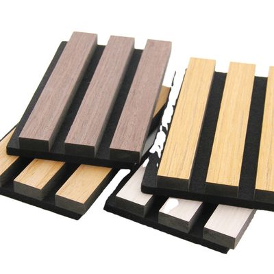 Goede prijs Eco-Friendly Akupanel Acoustic Slat Wall Panel with 550kg/m3 ~ 880kg/m3 Density and 21mm Thickness for Modern Living Room Soundproofing online